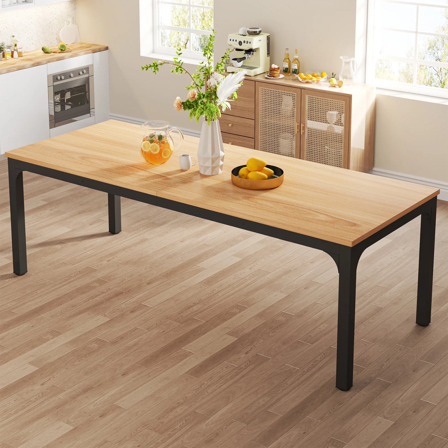 Tribesigns Rustic Wood Dining Table For 6 To 8 People