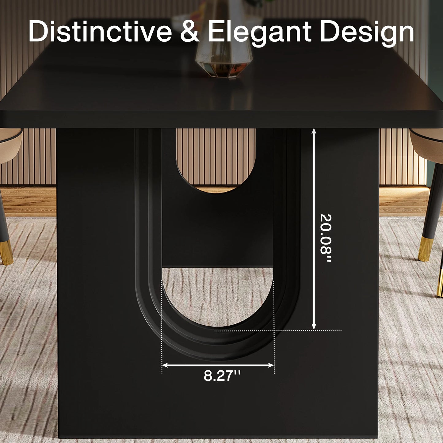 Tribesigns Modern Dining Table With Wood Pedestal Base