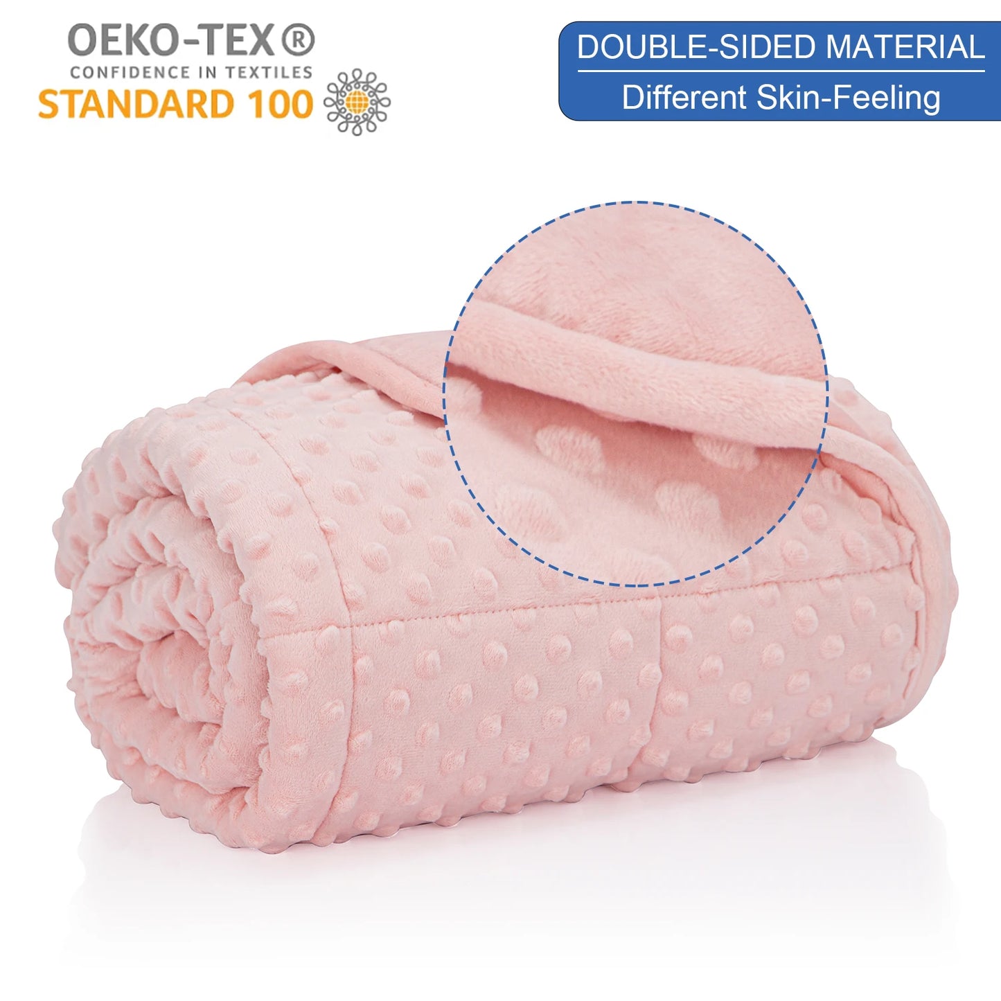 Pink Breathable Soft Minky Weighted Throw Blanket for All Season Single Double Couple Weighted Haveay Blanket with Glass Beads