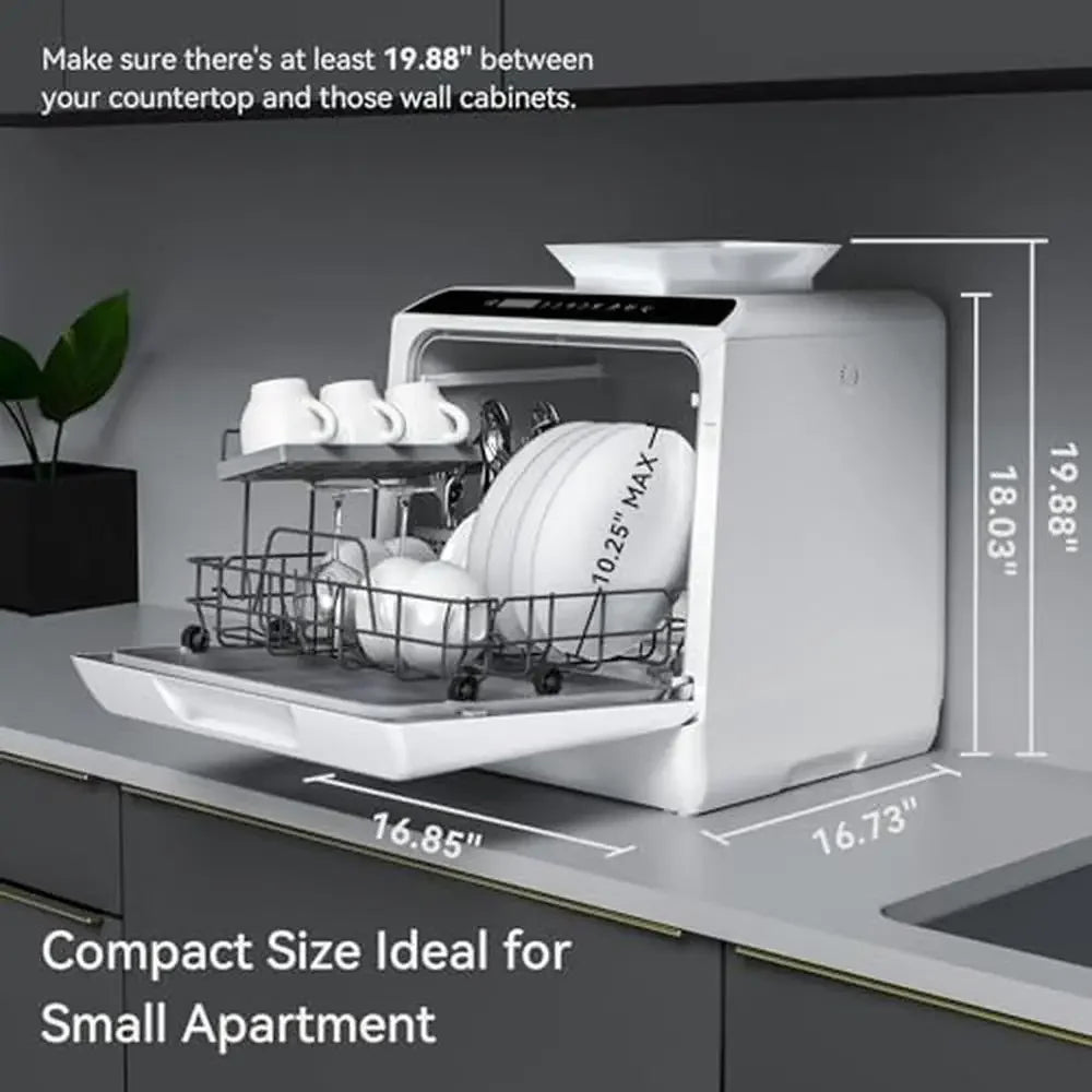 XMSJ Countertop Portable Dishwasher 5 Programs High Temp