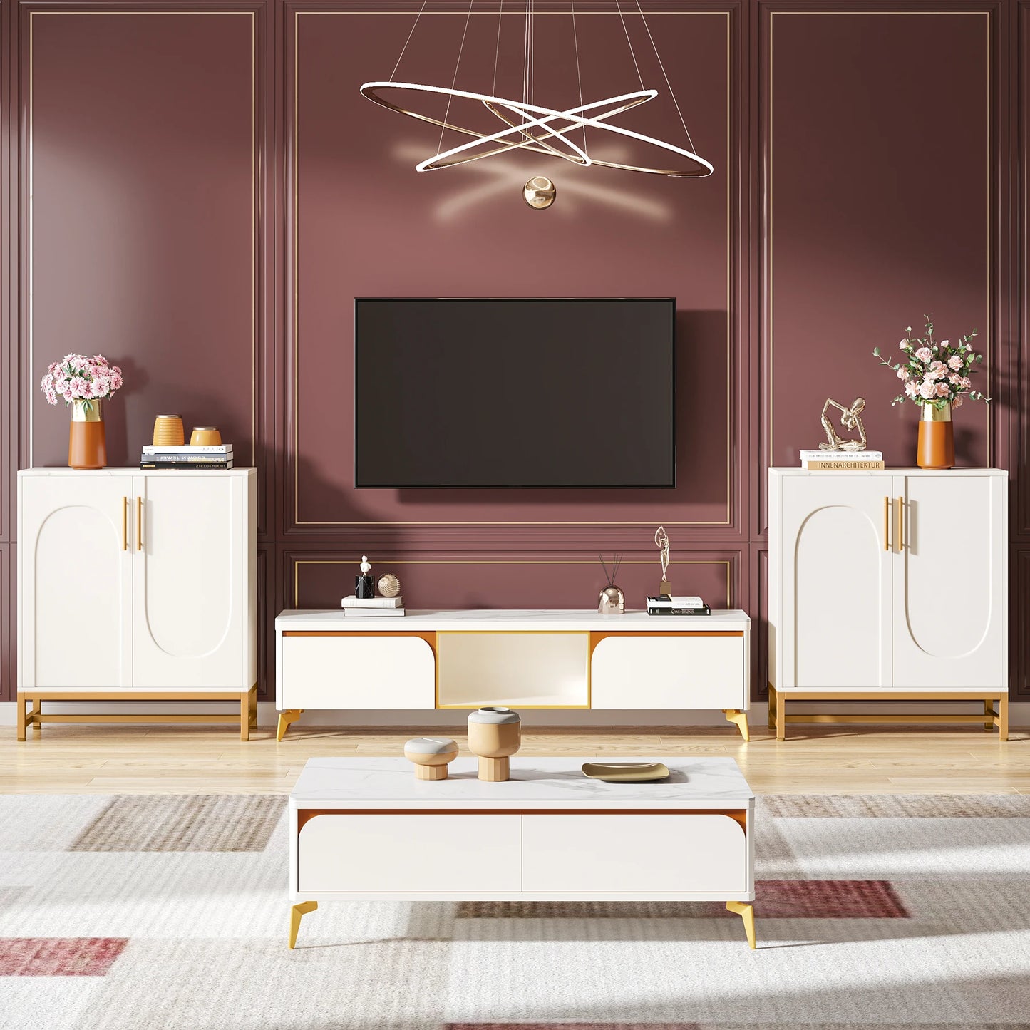 Tribesigns Modern Sideboards Buffet Cabinet With Four Doors