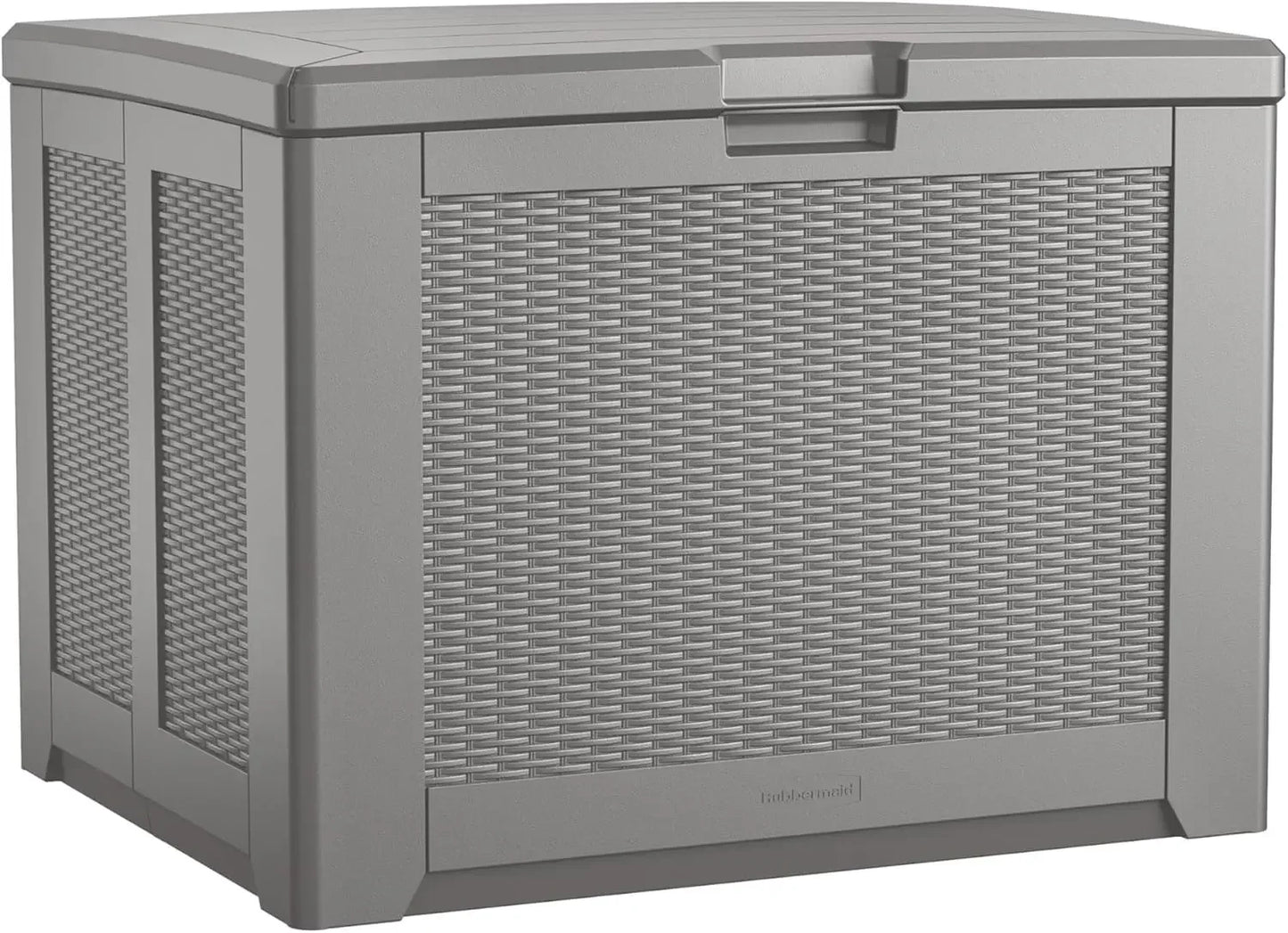 AMedium Resin Outdoor Storage Deck Box (74 Gal) Weather Resistant Gray Deck Organization for Home/Backyard