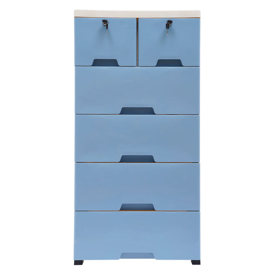 Six Drawer Plastic Dresser Storage Tower for Home Office