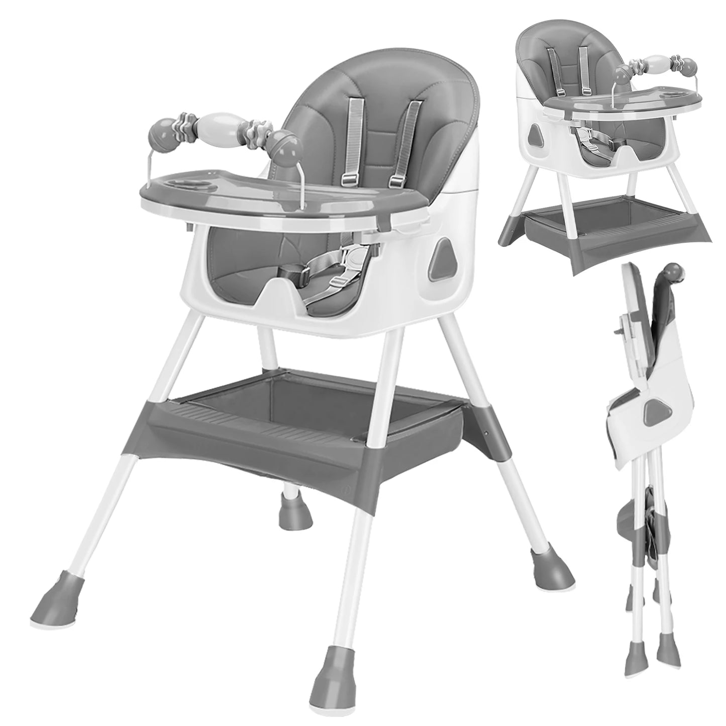UBRAVOO Foldable Baby High Chair With Antislip Pad ToyRack