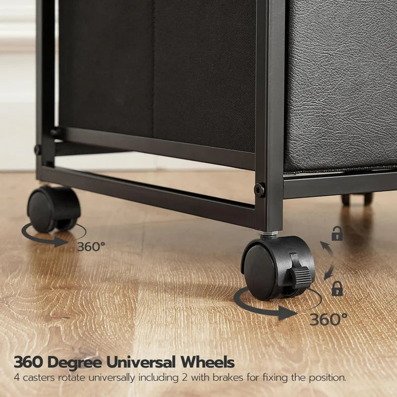 3 Drawer Mobile File Cabinet Vertical Rolling Storage with Wheels Under Desk Organizer for Home Office Printer Stand