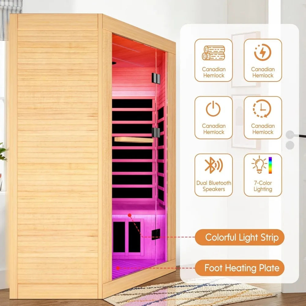 DUTRIEUX Far Infrared Home Sauna With Oxygen Bar 2To3 Person