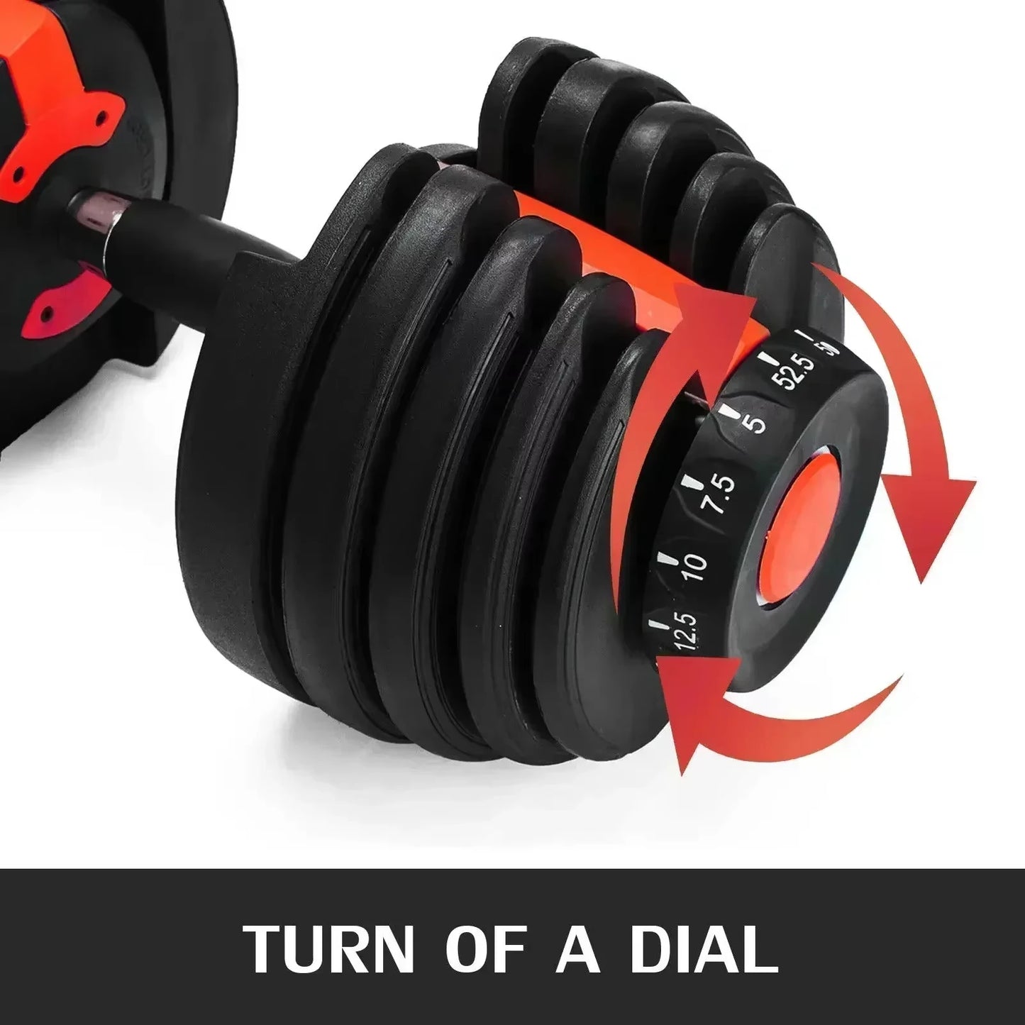 VEVOR Adjustable Steel Dumbbell 24/40KG 52.5/90LBS Fitness for Home Gym, Arm & Muscle Training with QuickLock System (Red/Black)