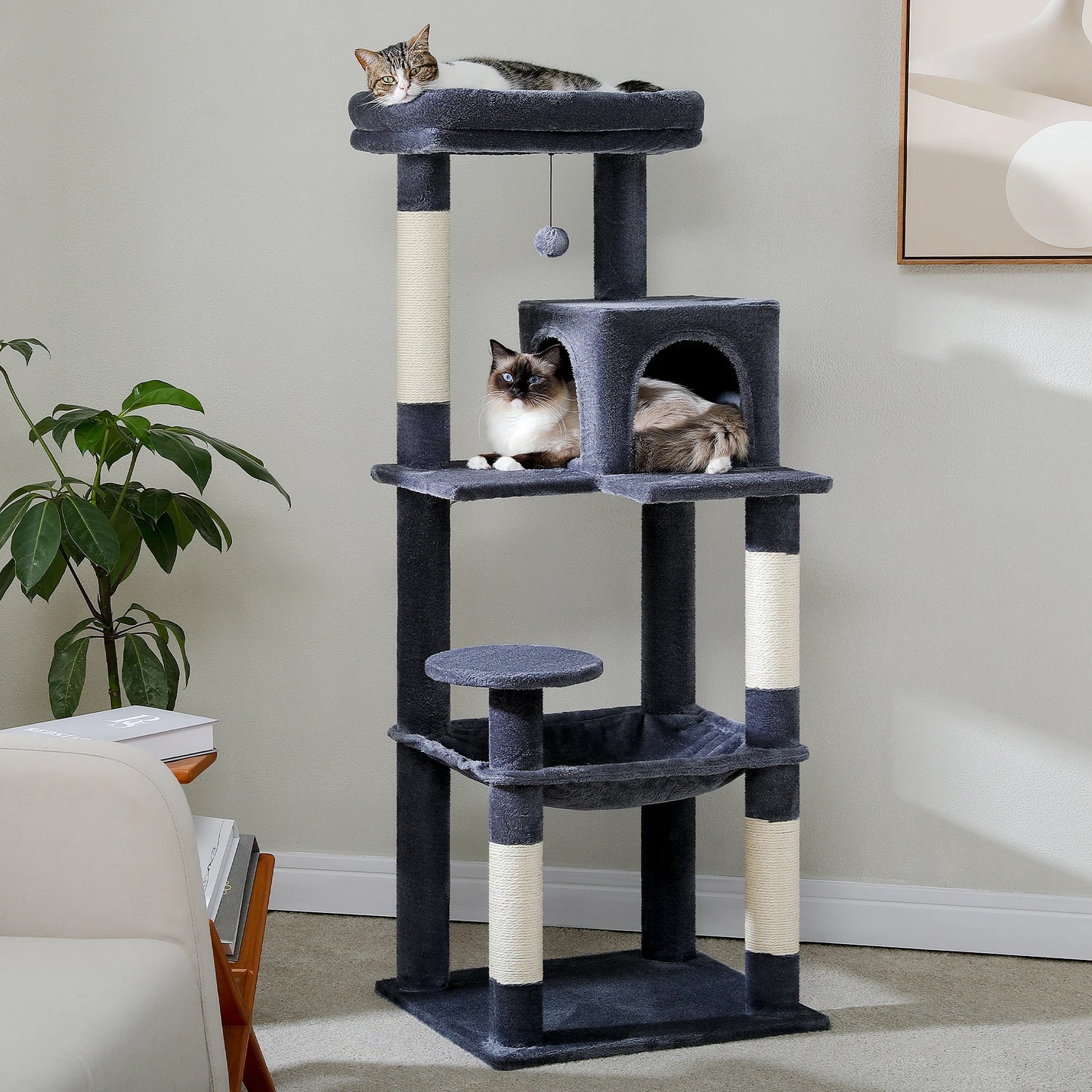 PAWZ Road Indoor Cat Tree 5 Level Tower Durable Hammock