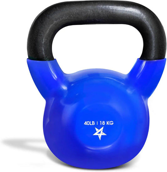 30-65lbs Kettlebells Vinyl Coated Cast Iron for Dumbbell Weights Exercises, Gym, Fitness, Full Body Workout Equipment Push up