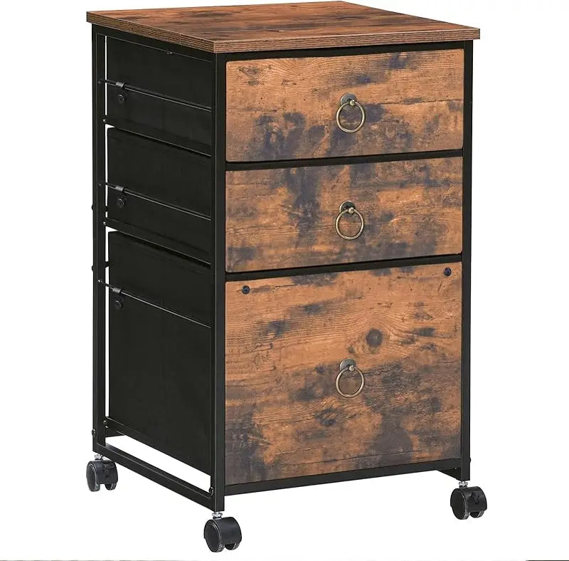3 Drawer Mobile File Cabinet Vertical Rolling Storage with Wheels Under Desk Organizer for Home Office Printer Stand