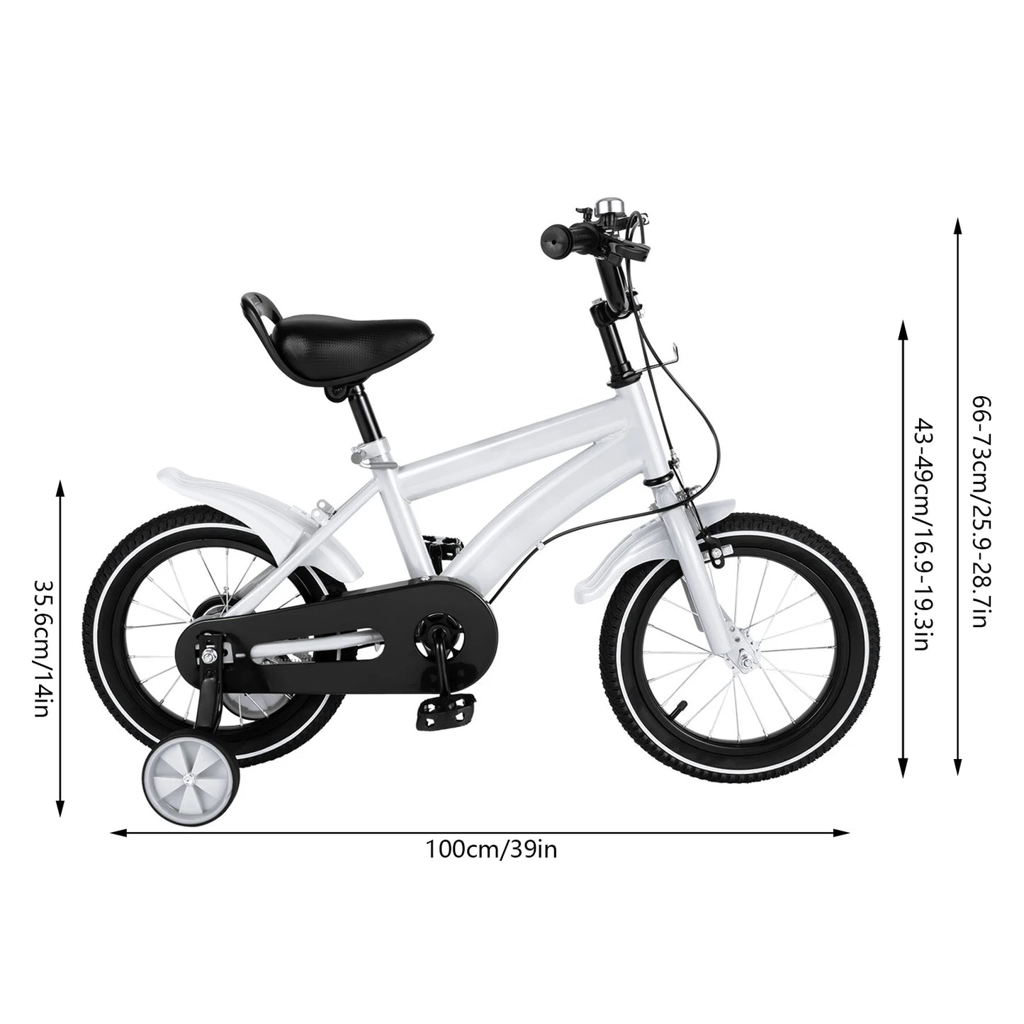 Fork Height Adjustable Children's Bicycle Training Wheels