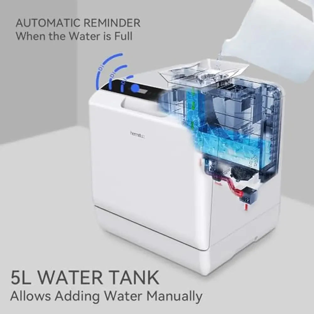 XMSJ Countertop Portable Dishwasher 5 Programs High Temp