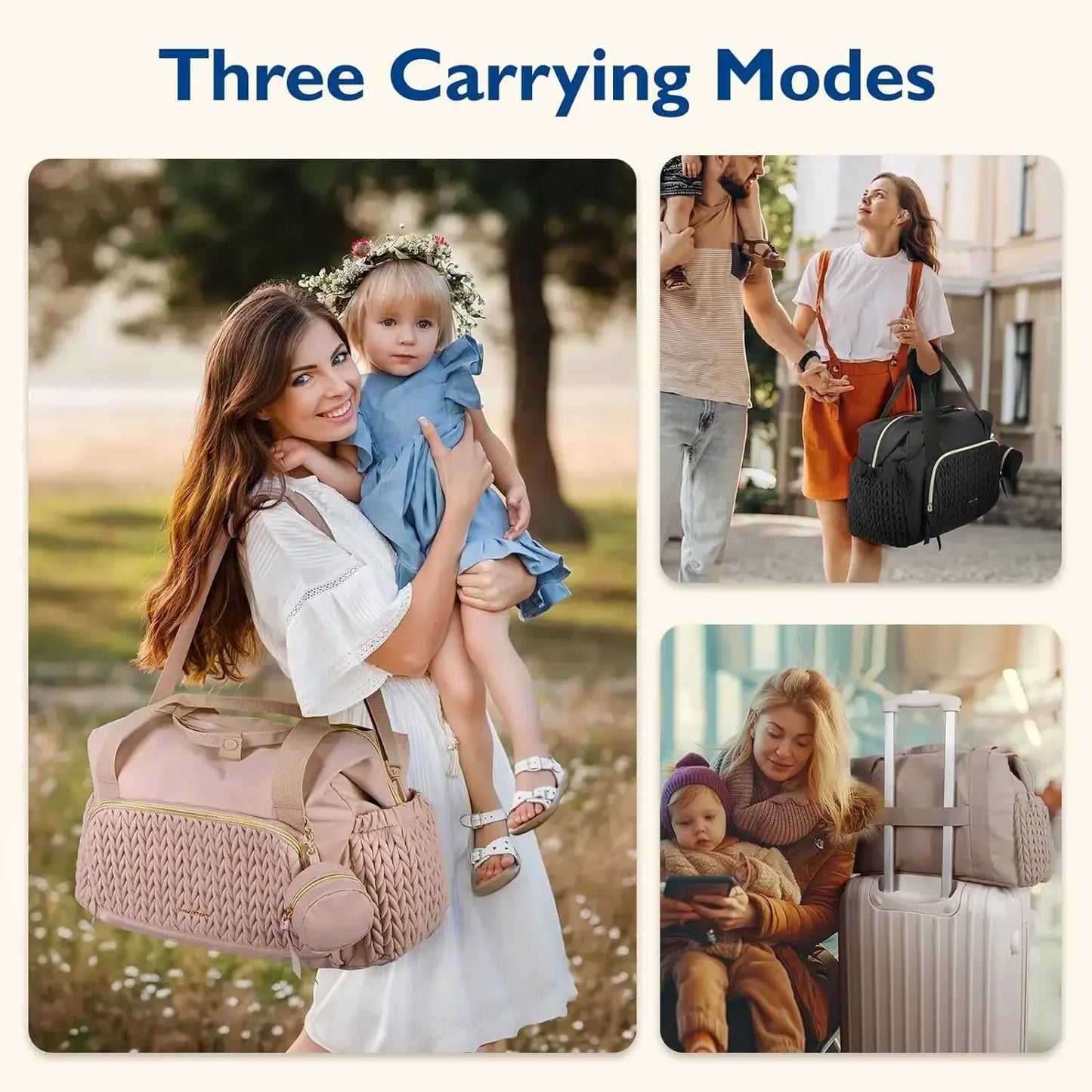 OUY Diaper Tote Bag Waterproof Hospital Labor Bag Travel