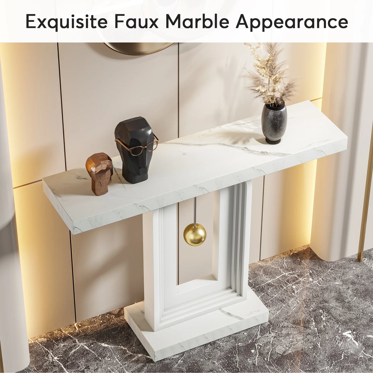 Tribesigns Modern Console Table Pendulum Base For Entryway