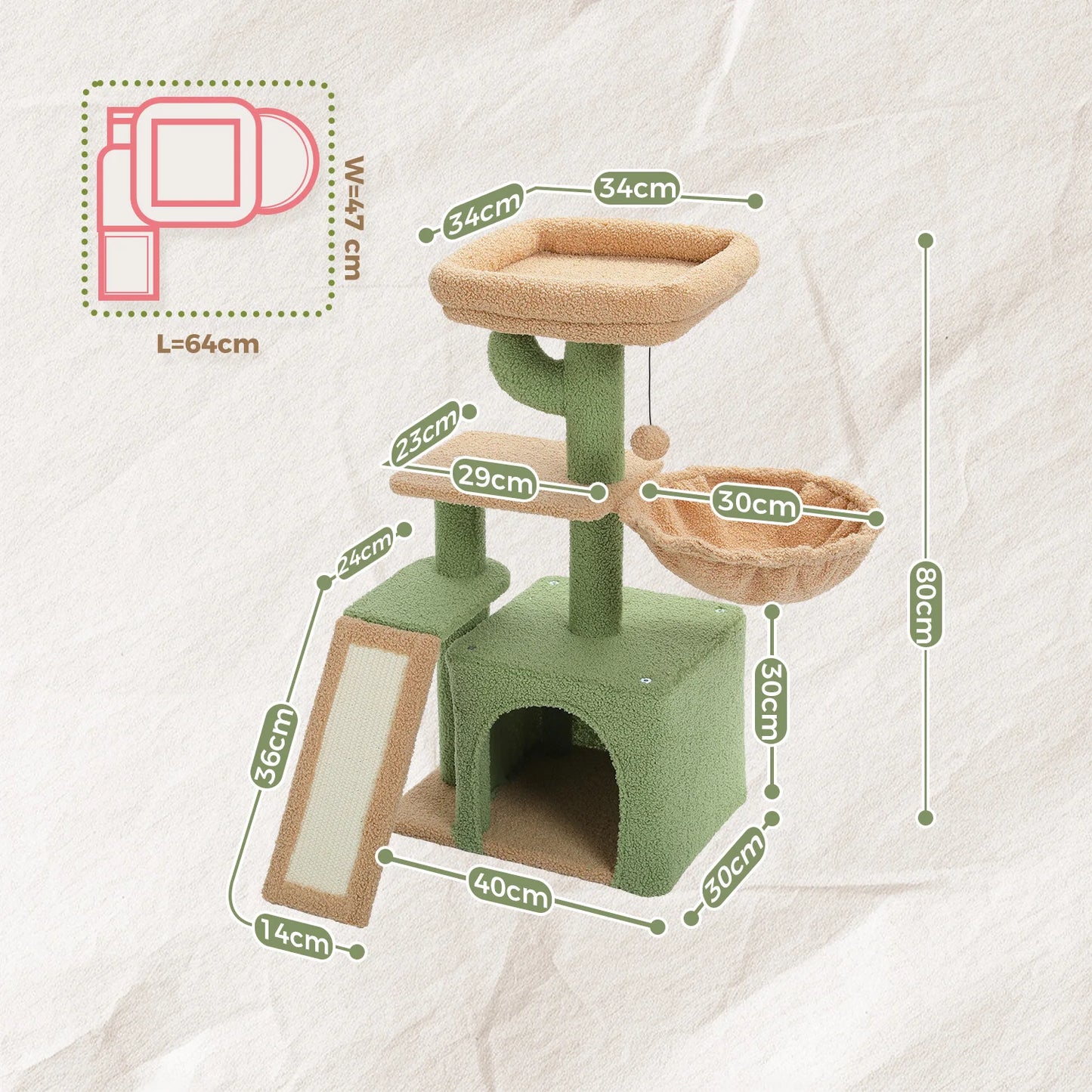 PAWZ Road Cat Tree Indoor Cat Tower With Scratching Posts