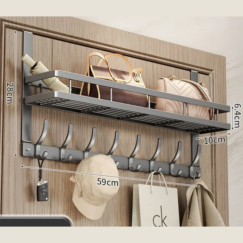 Multifunctional Metal Door Hanger Organizer With 6 Hooks