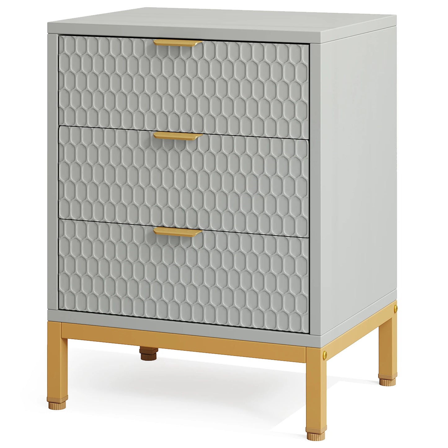 Tribesigns Modern Nightstand With 3 Drawers Bedside Table