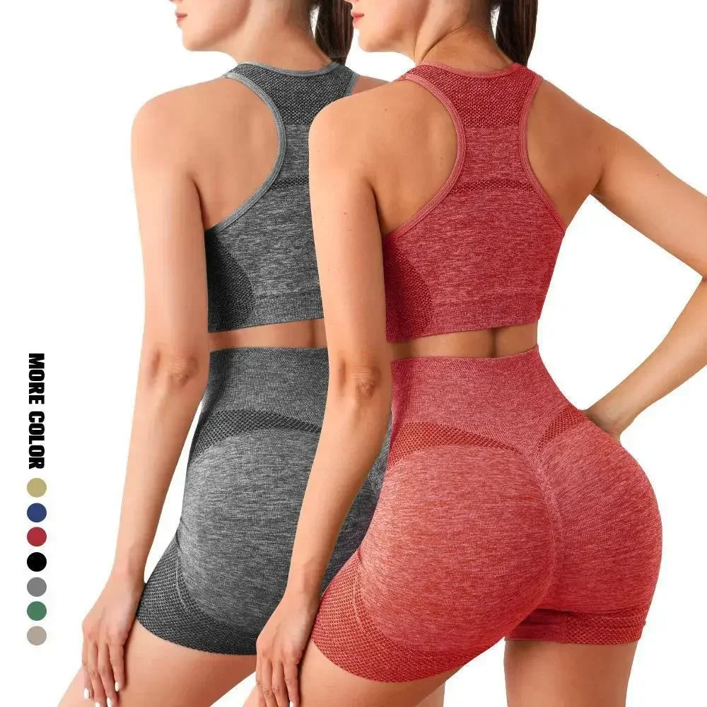 Yoga Set For Women Seamless Sports Bra Shorts Leggings