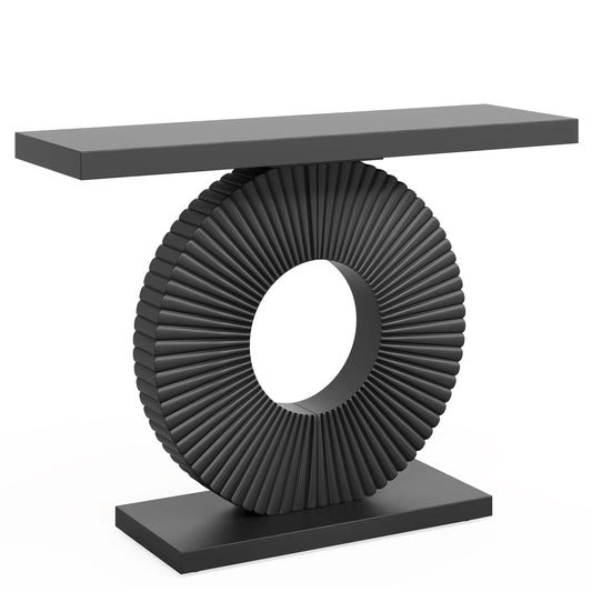 Tribesigns Modern Console Table with Geometric Base, 40 inch Wood Entryway Table Sofa Table Narrow Long Table