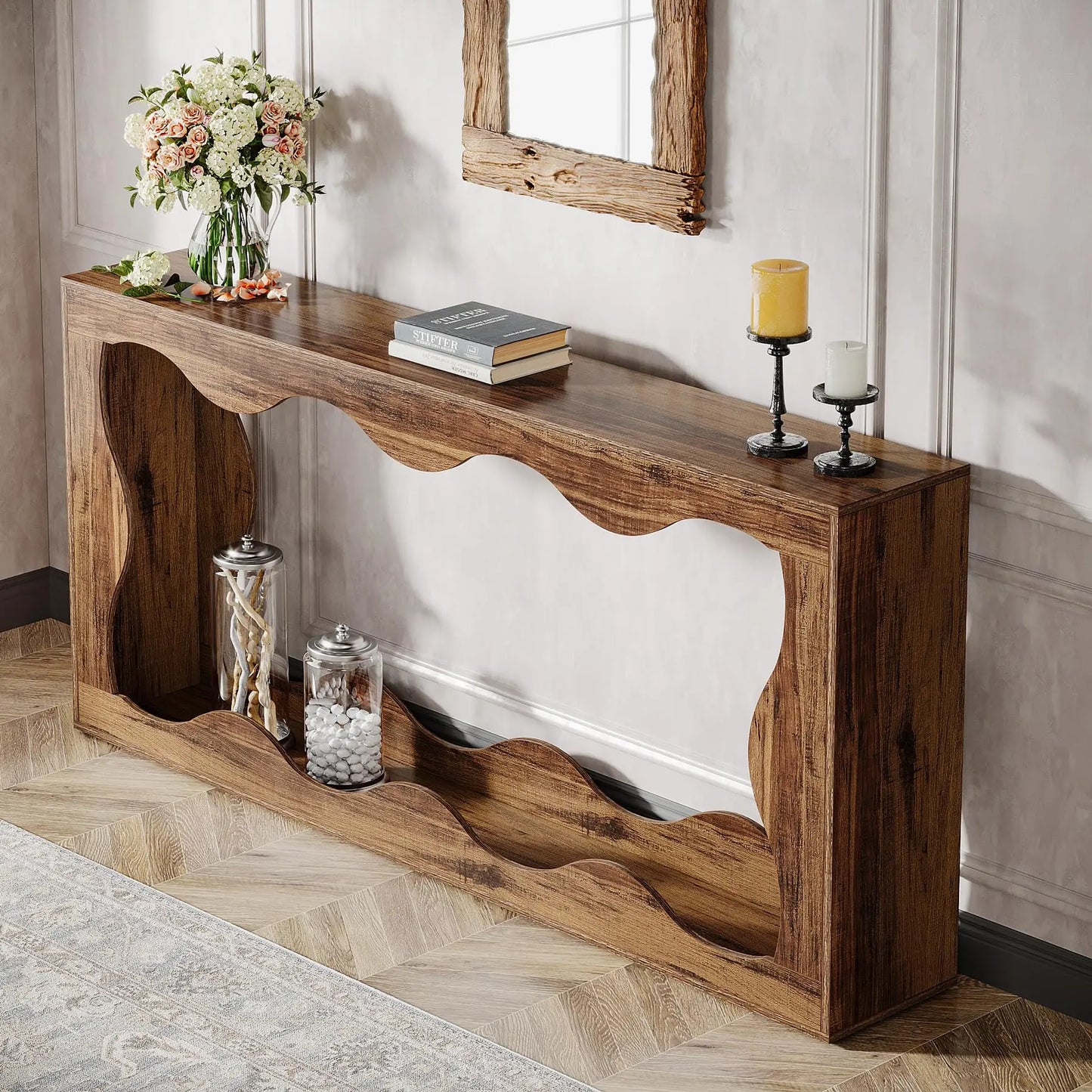Tribesigns Farmhouse Console Table With Storage For Hallway