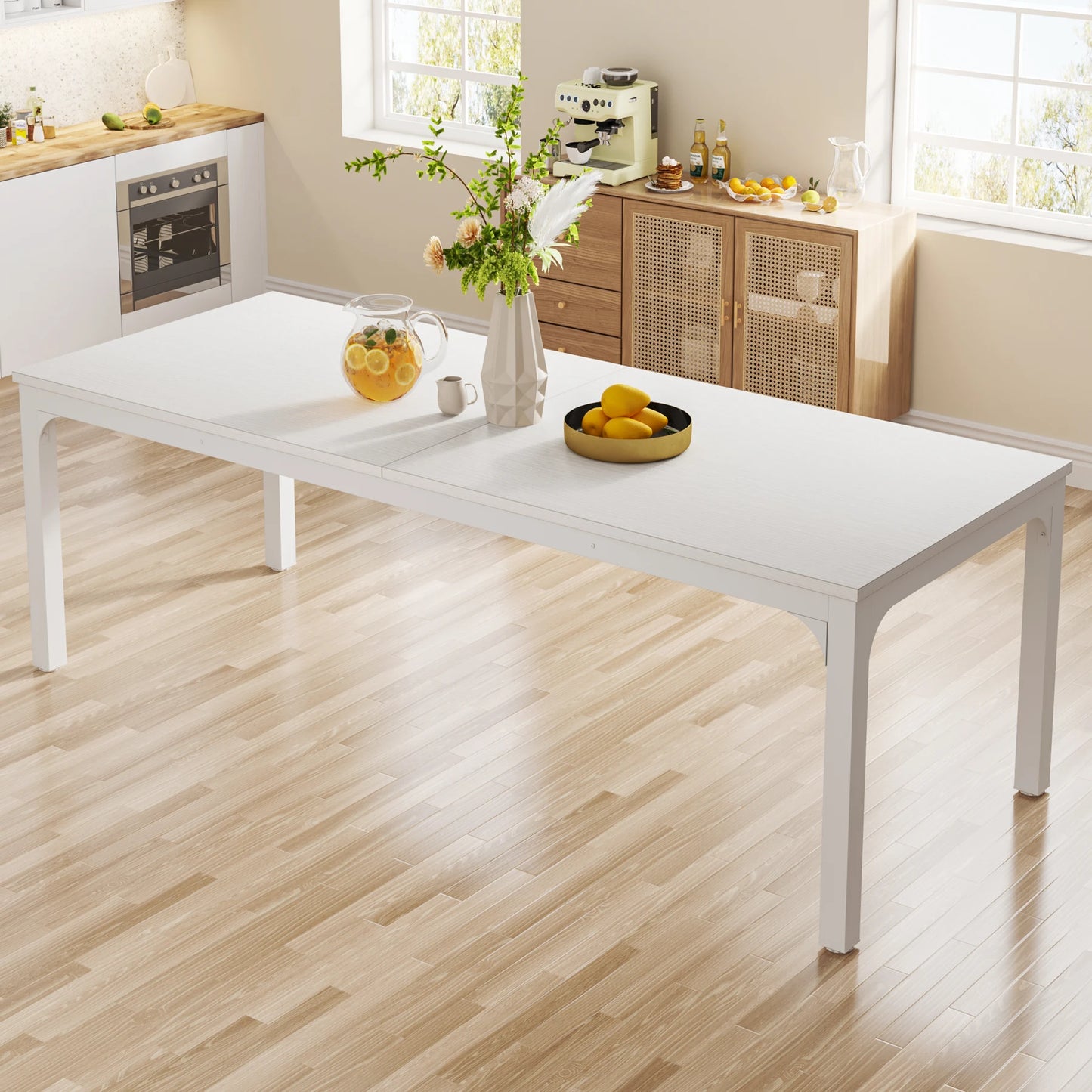 Tribesigns Rustic Wood Dining Table For 6 To 8 People