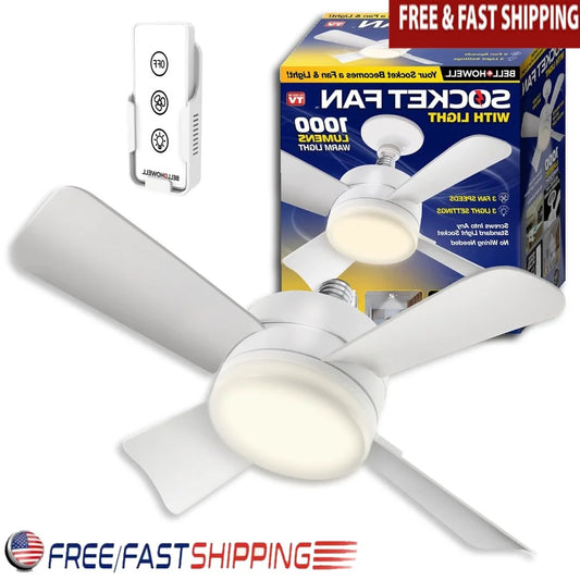 XMSJ Ceiling Fan With Light 1000 Lumens Remote Control