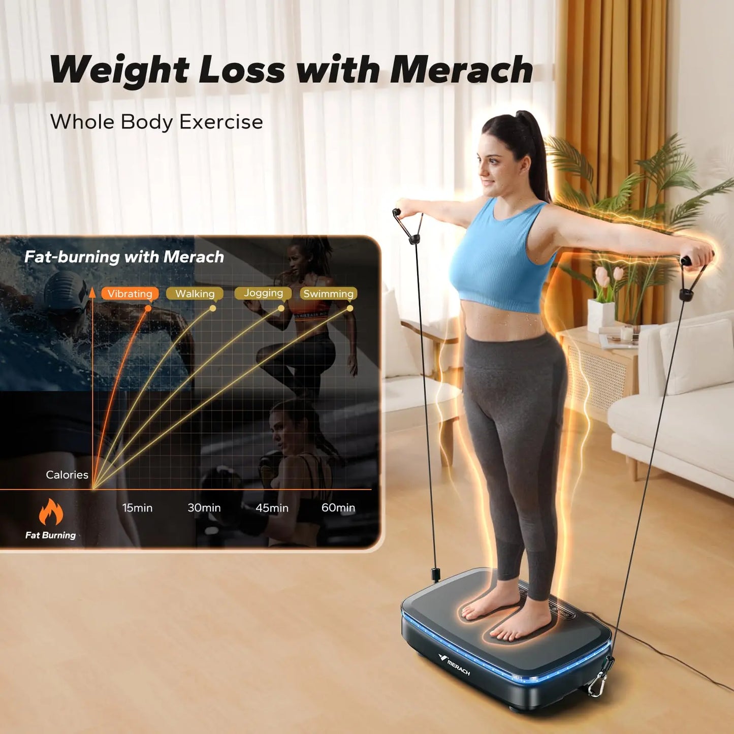 MERACH Vibration Plate Exercise Machine Body Workout
