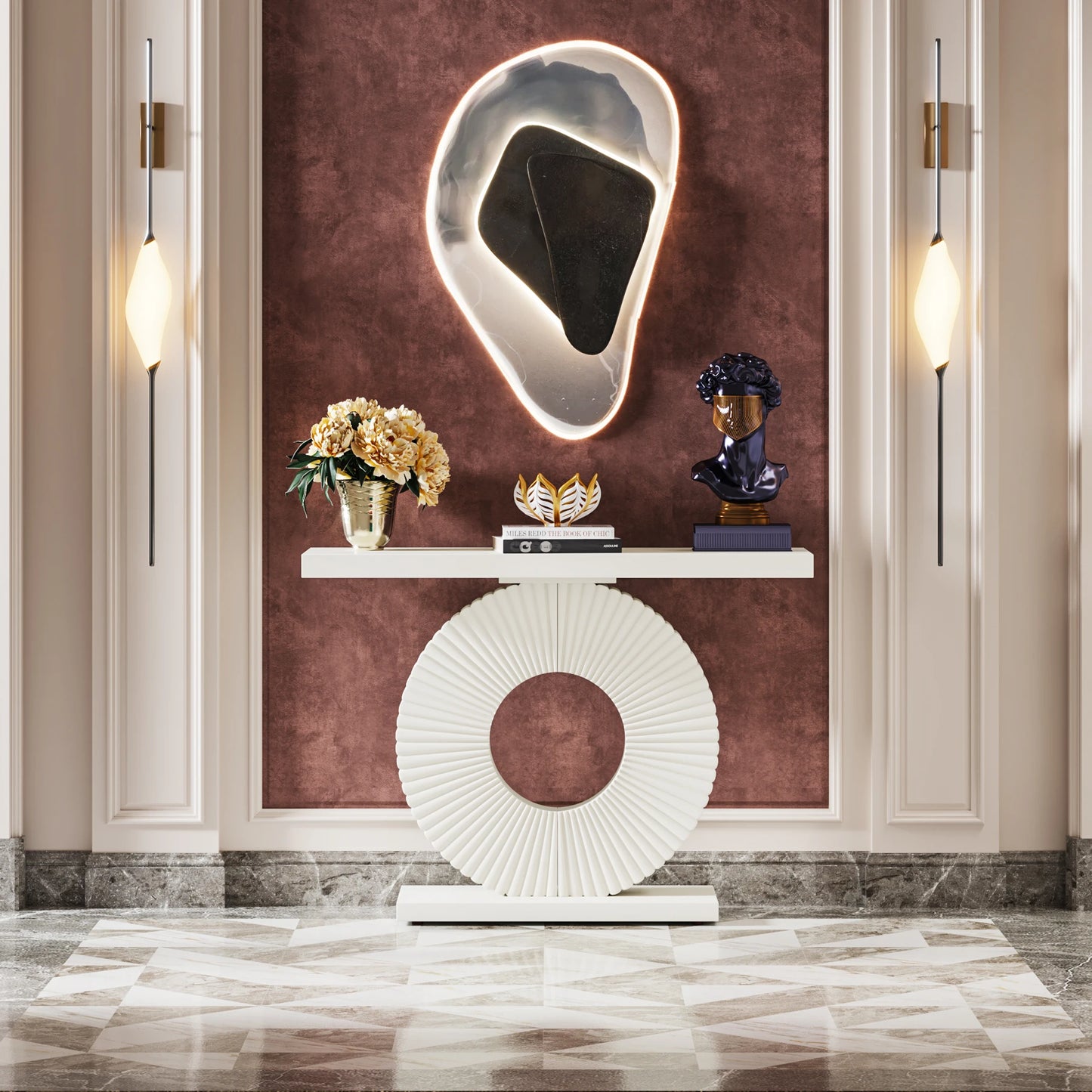 Tribesigns Modern Console Table With Geometric Base