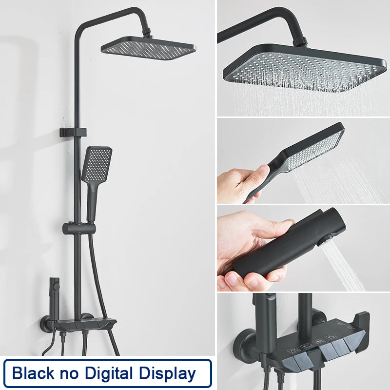 Rozin Digital Display Shower Faucet Set Piano Style