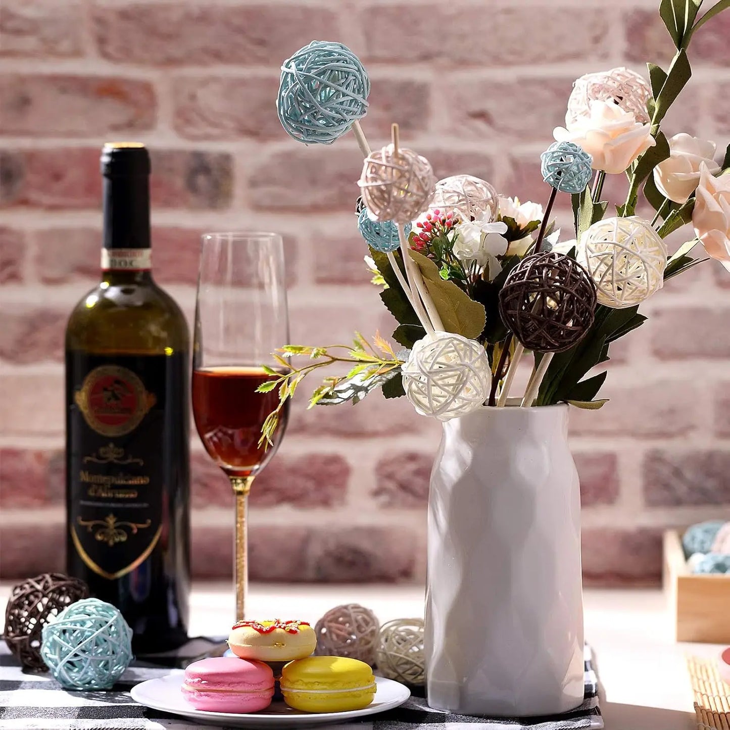 36 wicker vine ball vases, center decorative ball bowls, home decorative ball fillings, 4 sizes