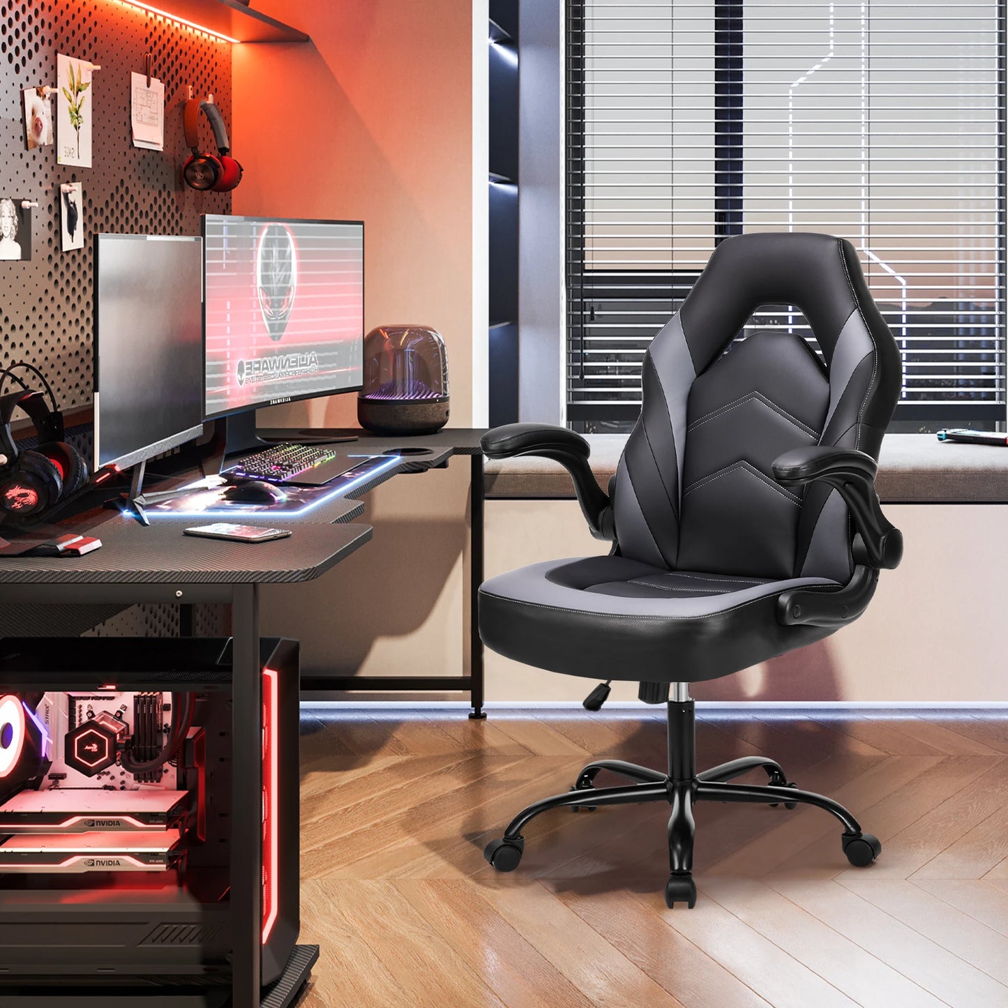 JHK Ergonomic Office Chair PU Leather Racing Desk Chair