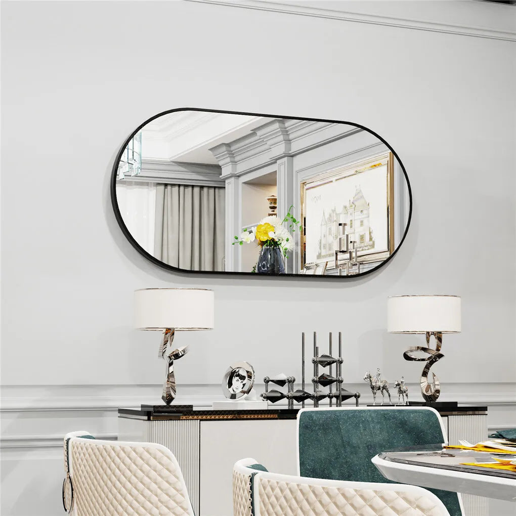 BORWART Wall Vanity Mirror Oval Framed for Bathroom