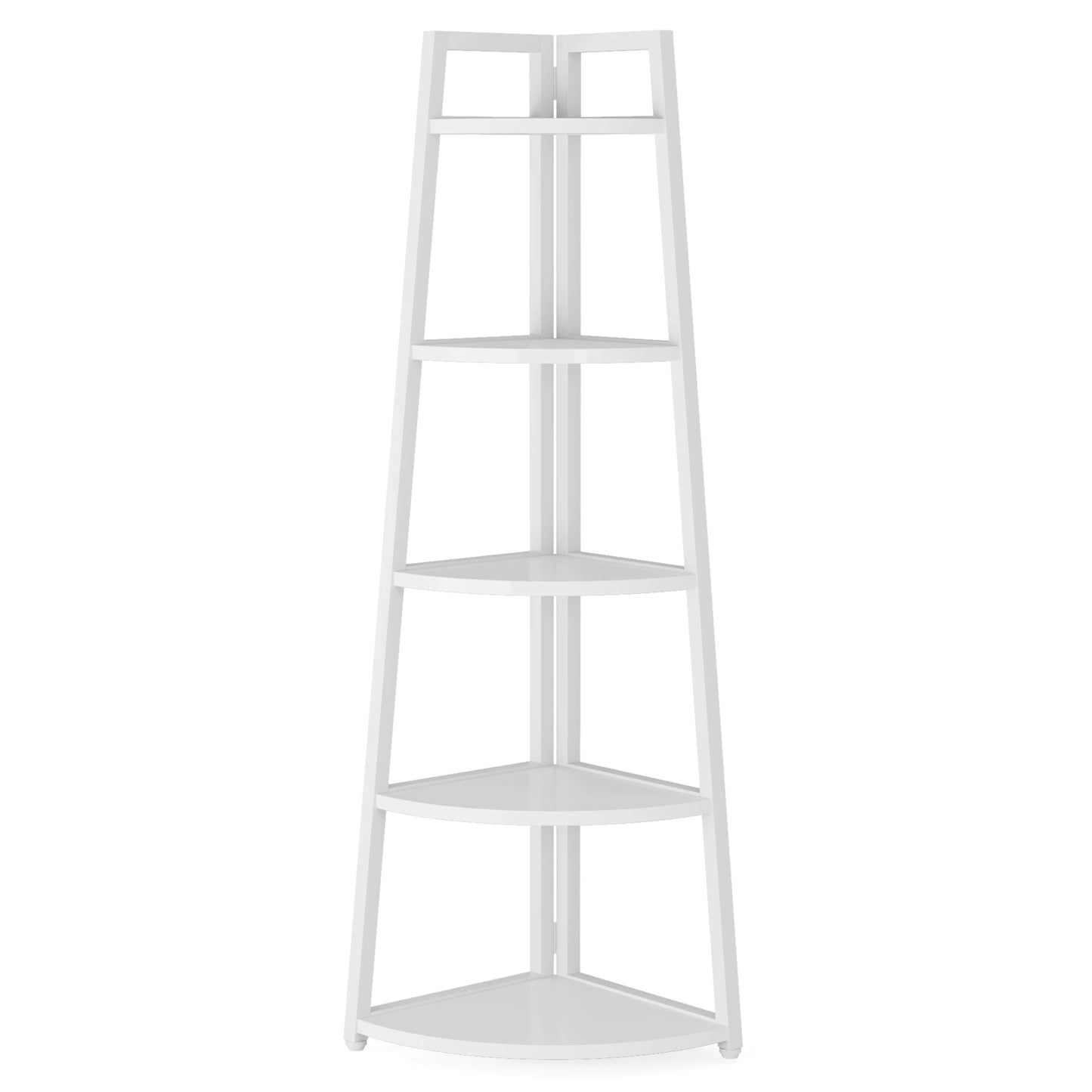 Tribesigns Corner Bookcase Wood Bookshelf 5 Tier Storage