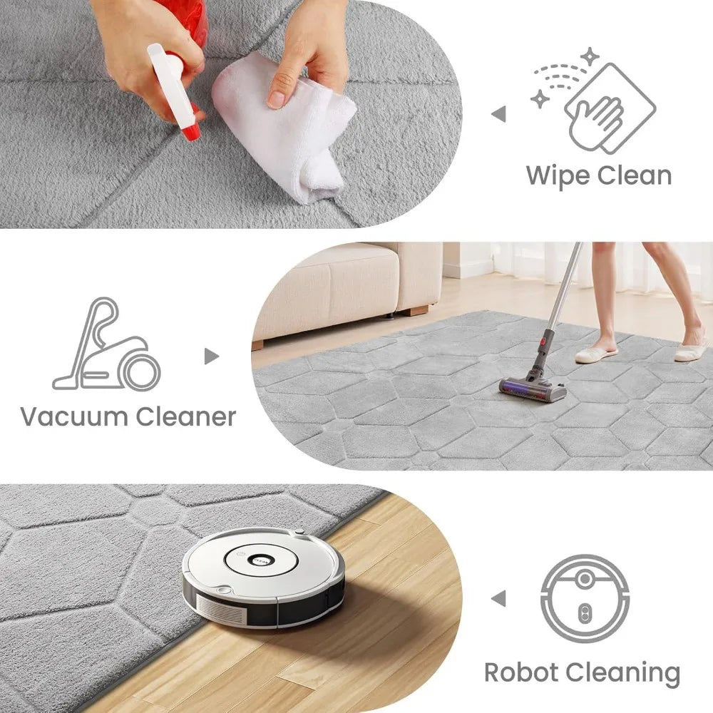 Hign-concerned Soft Area Rug Non Slip Machine Washable