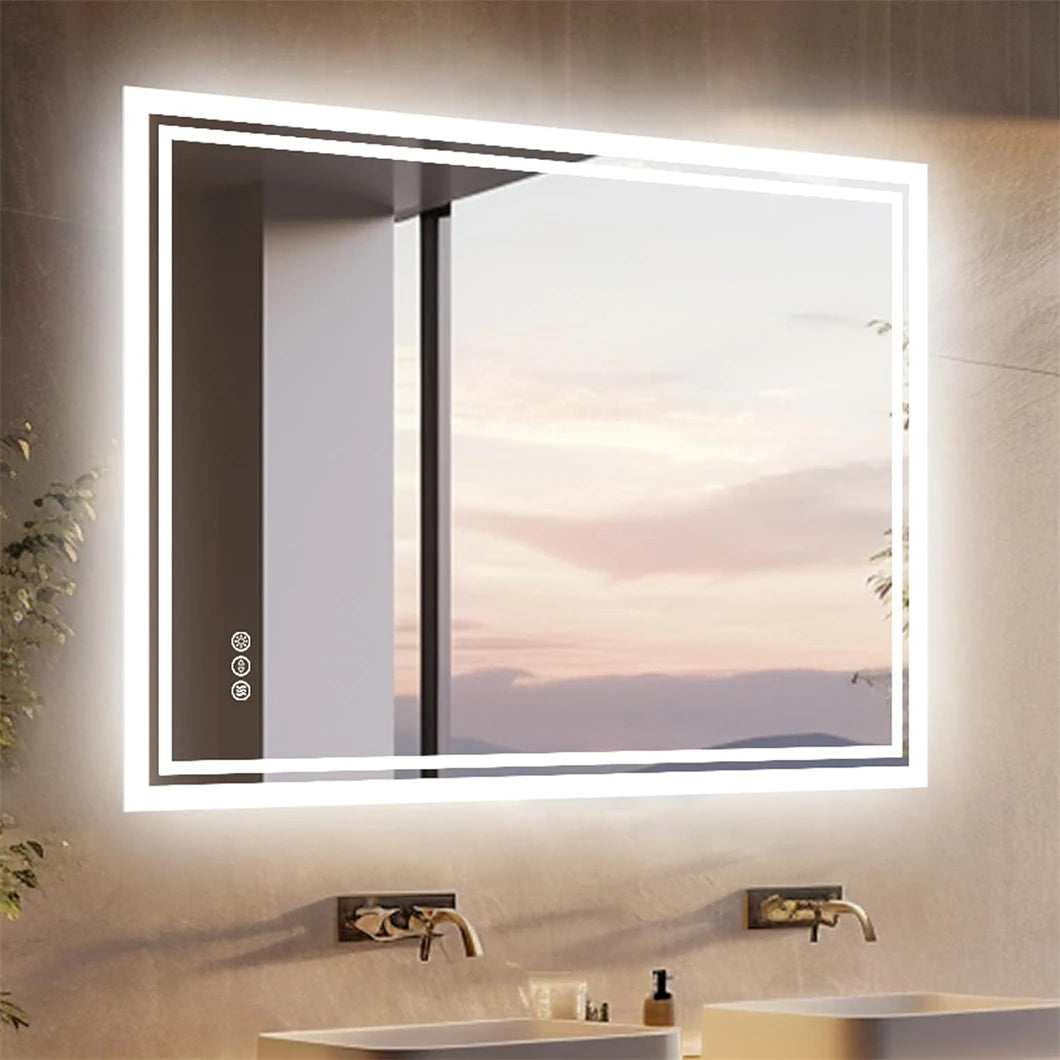 Borwart LED Bathroom Mirror Dimmable Backlit Fogless IP65