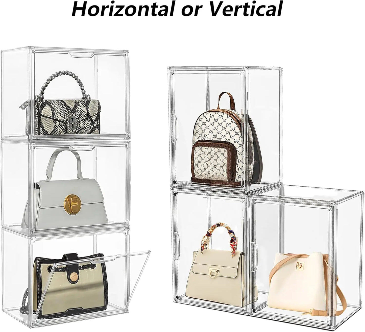 Large Capacity Storage Box Clear Figurine Organizer Bin Display Case For Cosmetic Collectibles Large Figure Models Magnetic Door