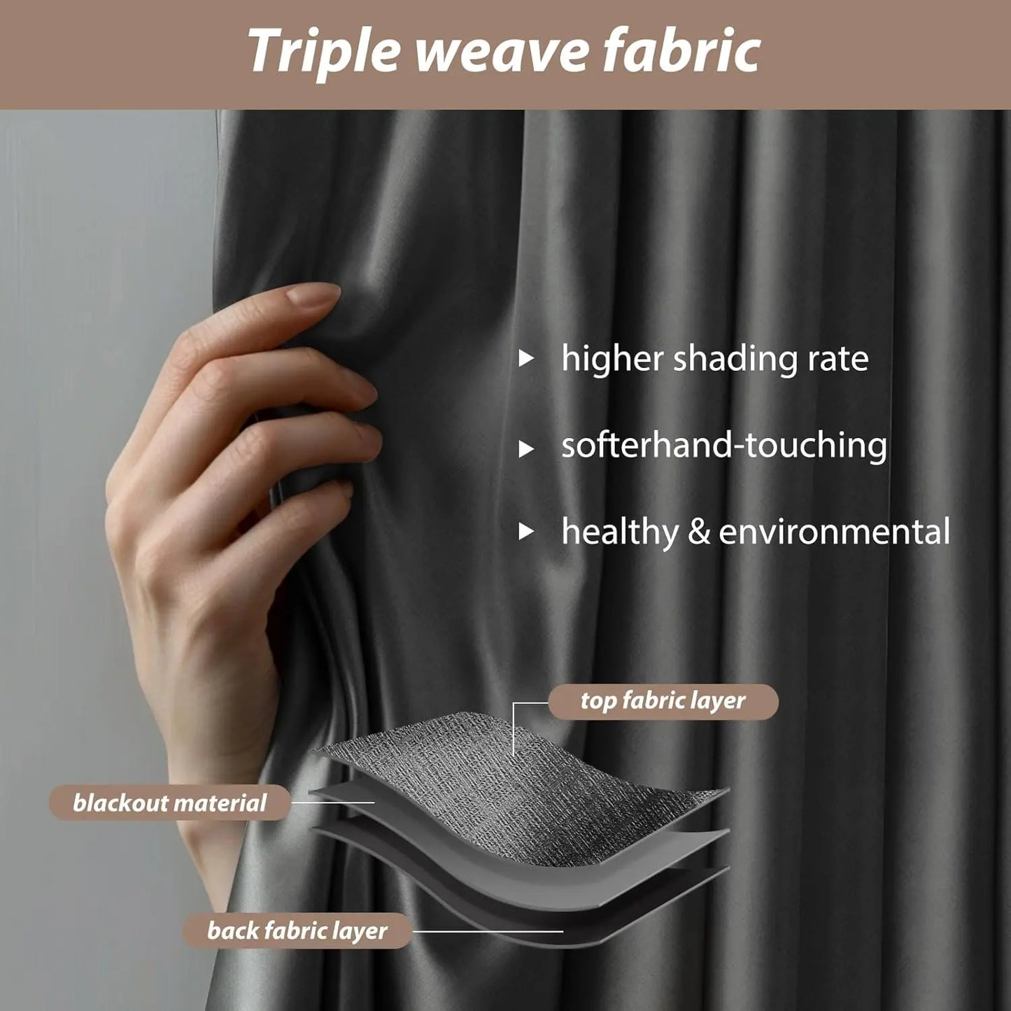 Room Divider Curtains with Ceiling Curtain Track Set Window Curtain for Bedroom,Living Room Total Blackout Thermal Insulated