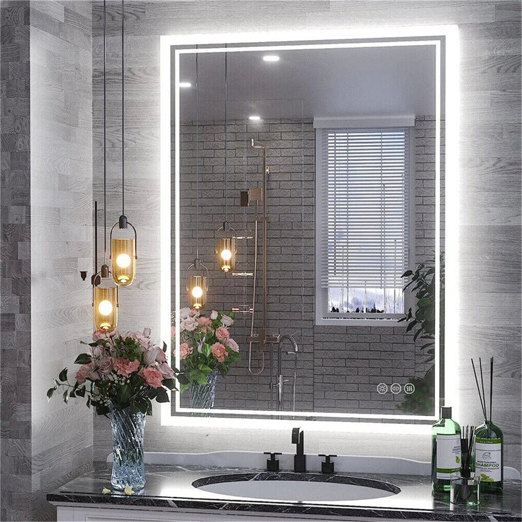 Borwart LED Bathroom Mirror Dimmable Backlit Fogless IP65