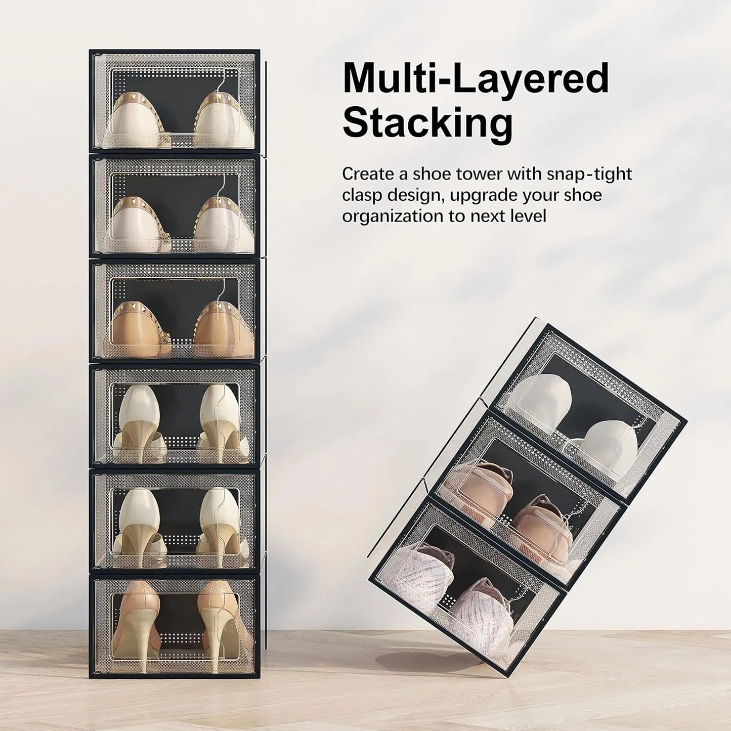 Guangdong Clear Shoe Storage Boxes Stackable Organizer