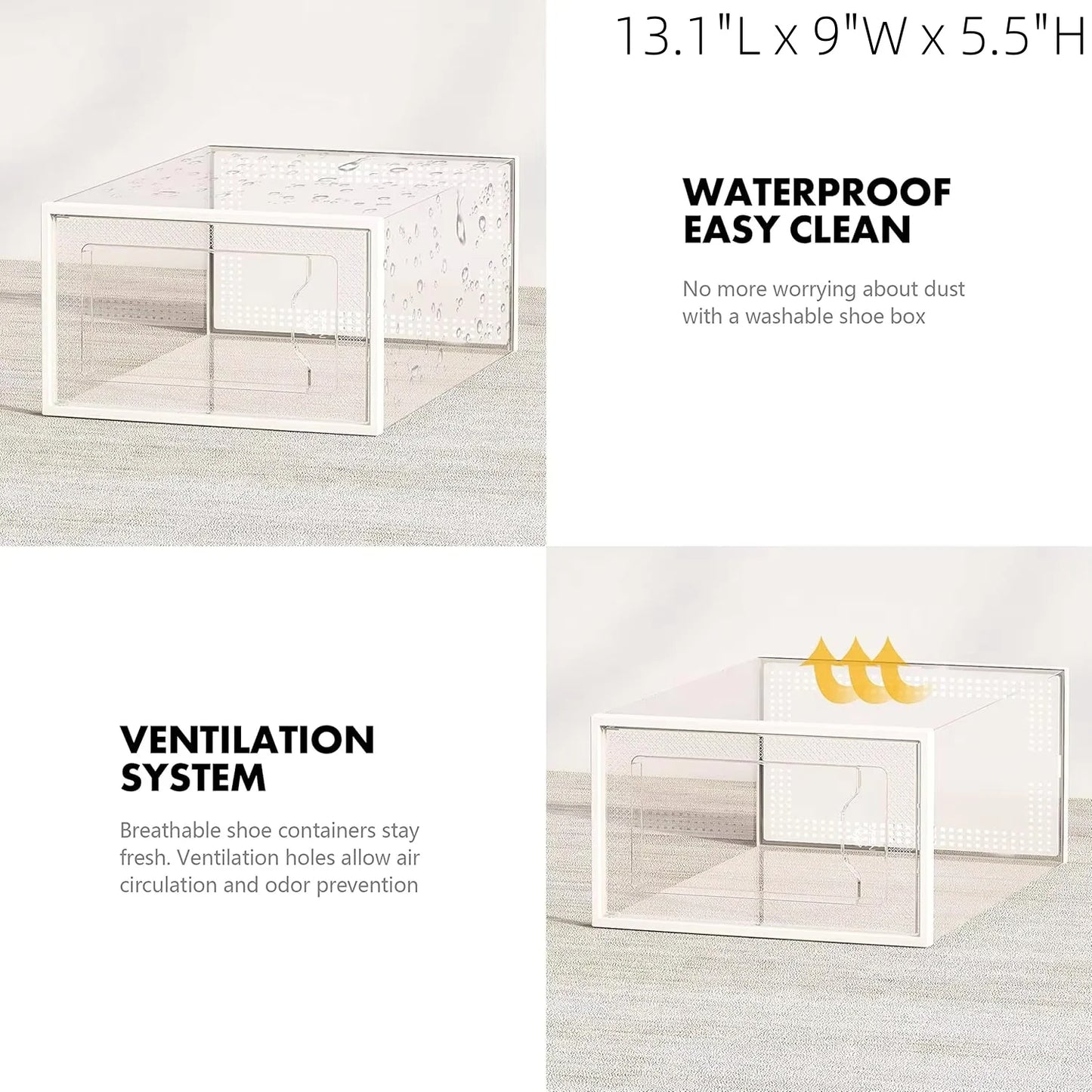 Guangdong Clear Shoe Storage Boxes Stackable Organizer