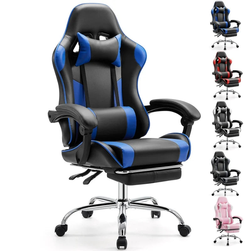 JHK Racing Gaming Chair With PU Leather And Lumbar Support