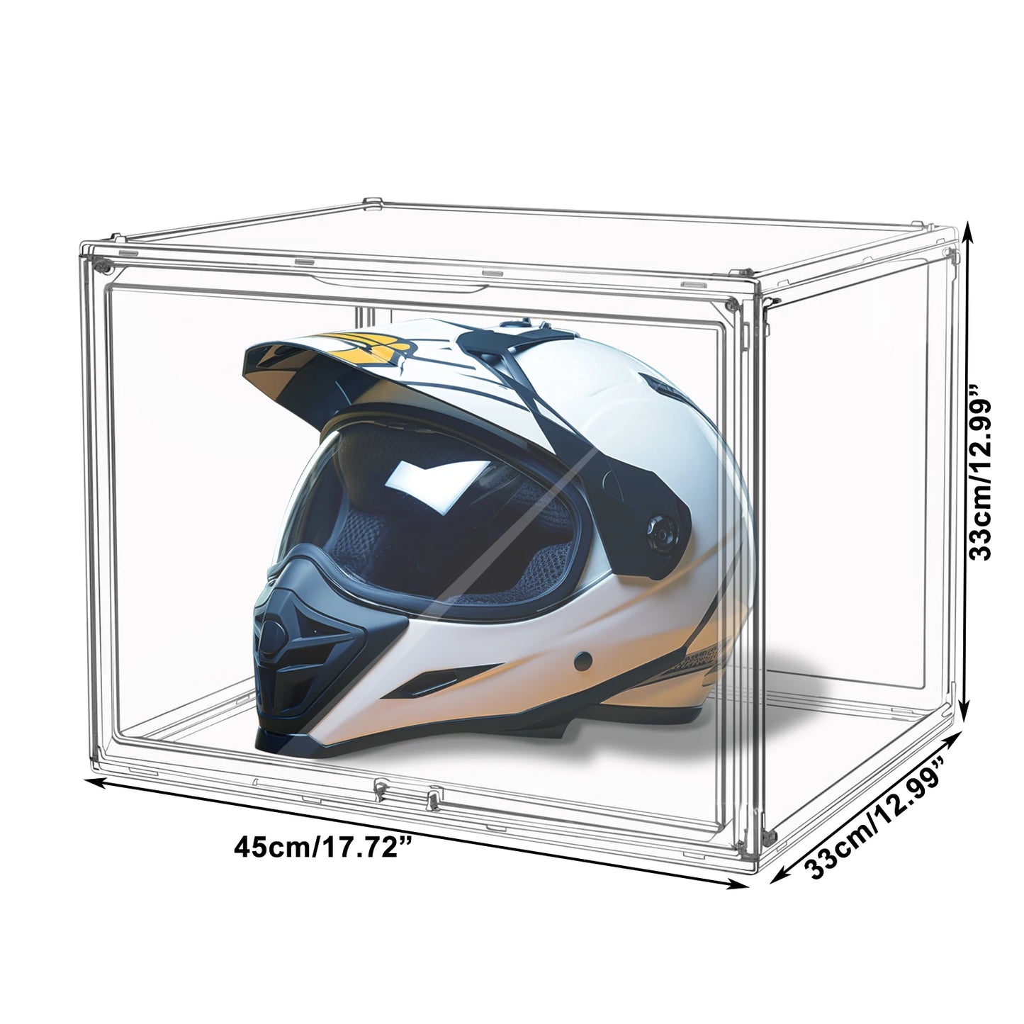 Large Capacity Storage Box Clear Figurine Organizer Bin Display Case For Cosmetic Collectibles Large Figure Models Magnetic Door