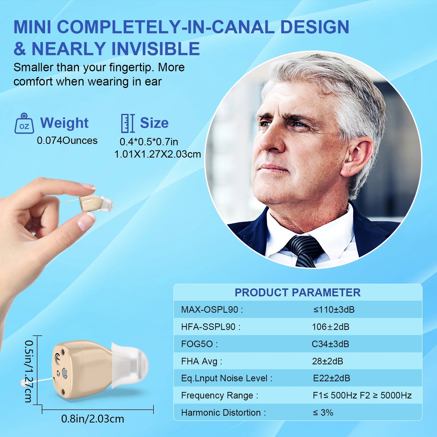 Rechargeable Portable Hearing Aids Invisible ITE Amplifiers