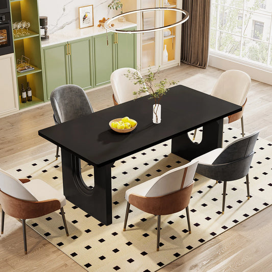 Tribesigns Modern Dining Table With Wood Pedestal Base
