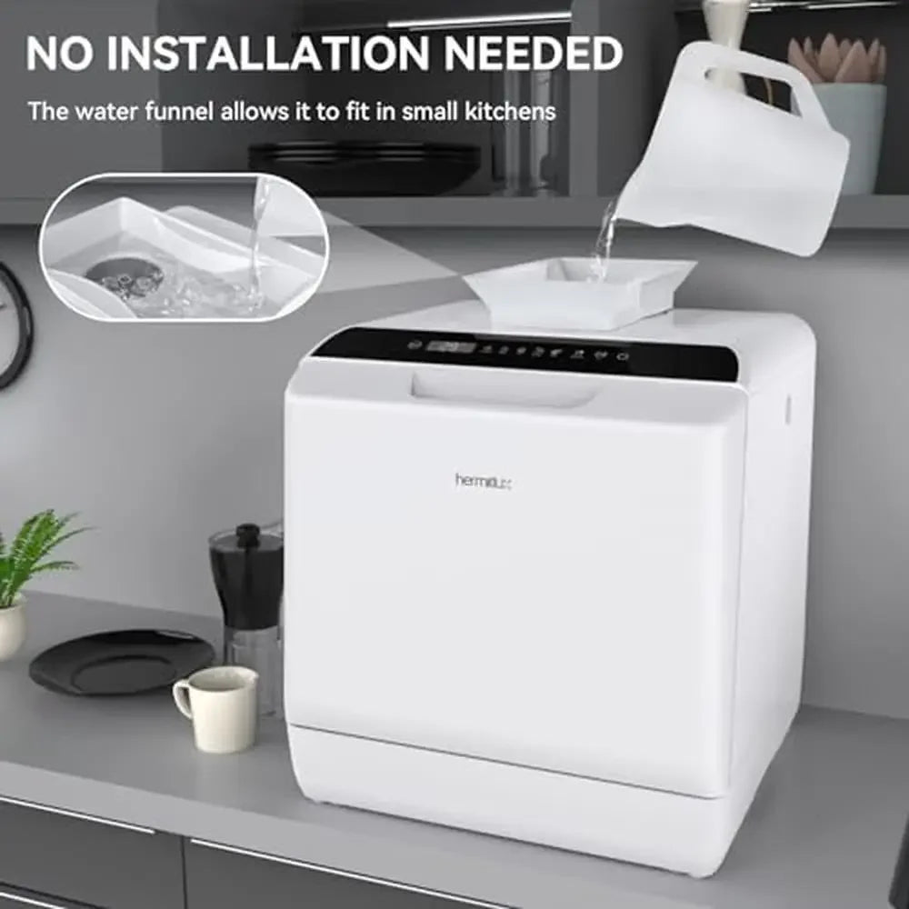 XMSJ Countertop Portable Dishwasher 5 Programs High Temp