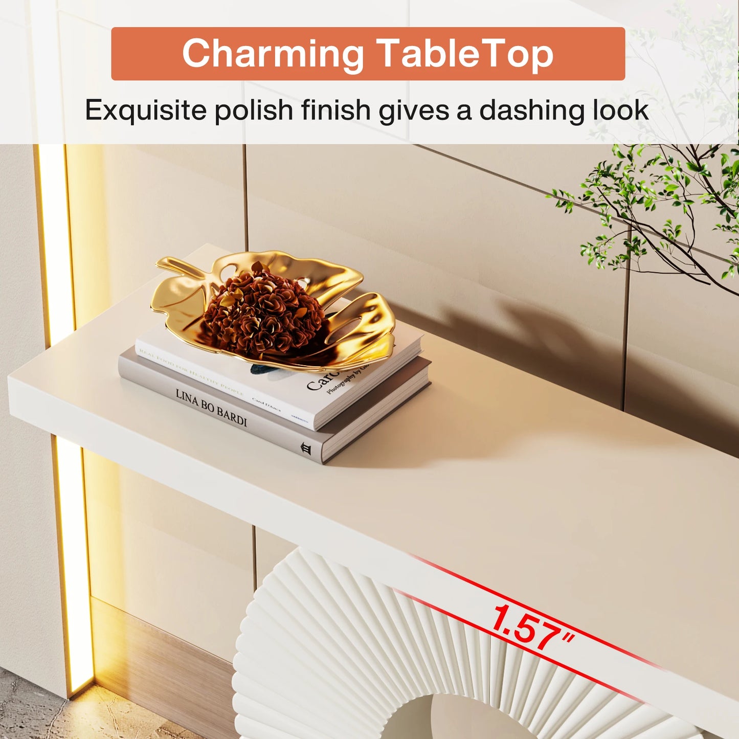 Tribesigns Modern Console Table With Geometric Base