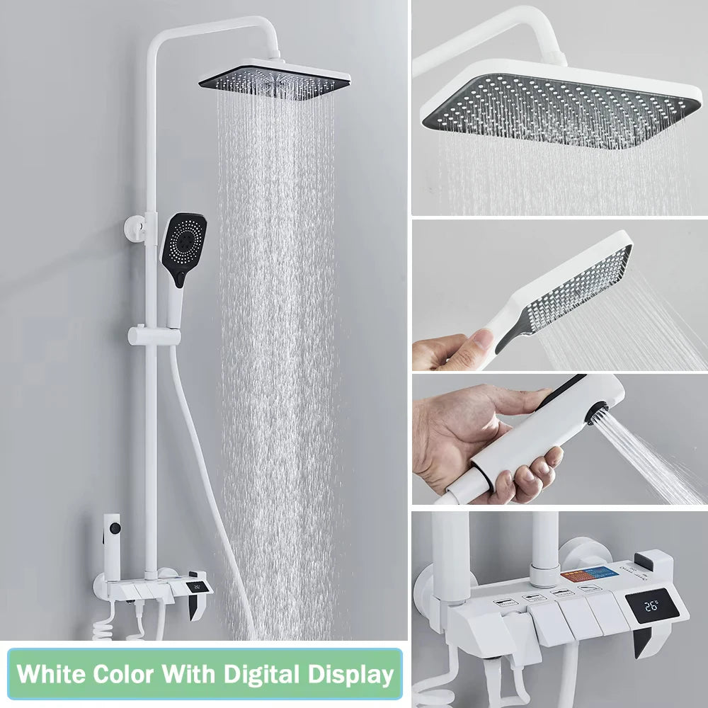 Rozin Digital Display Shower Faucet Set Piano Style