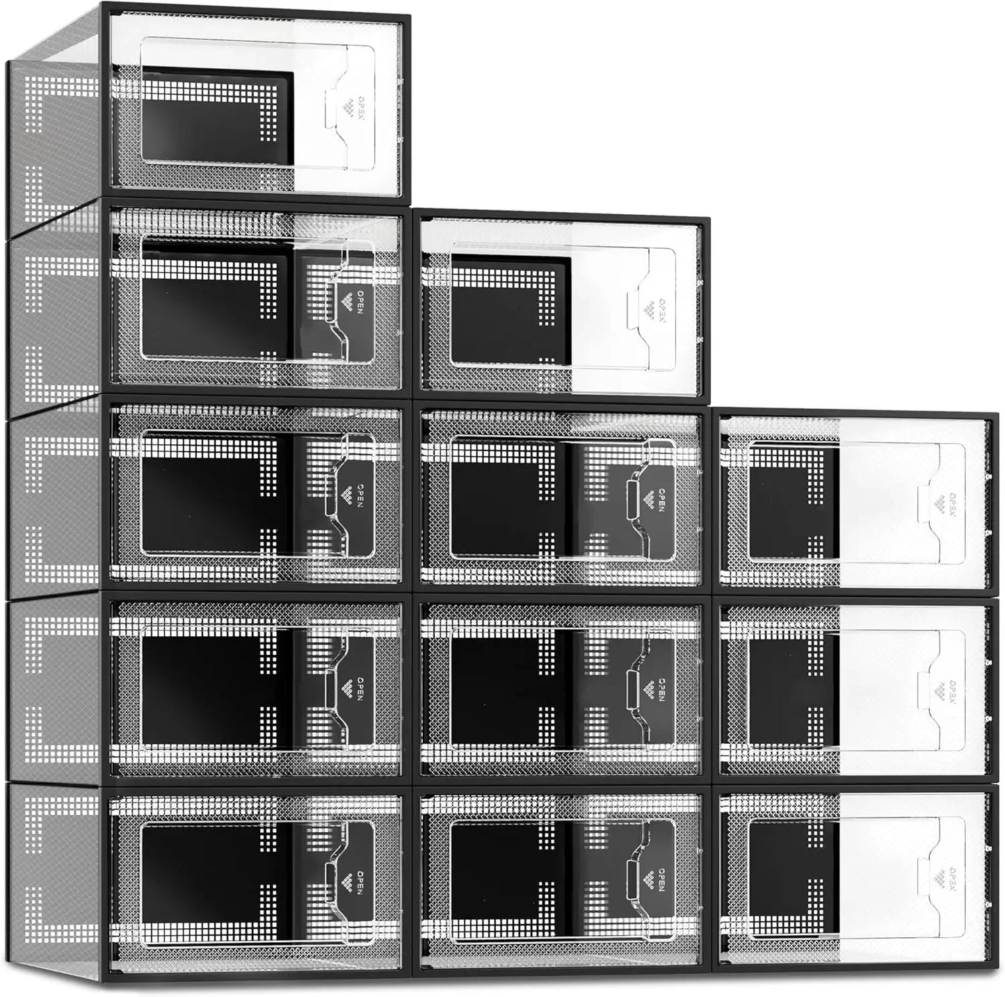 Guangdong Clear Shoe Storage Boxes Stackable Organizer