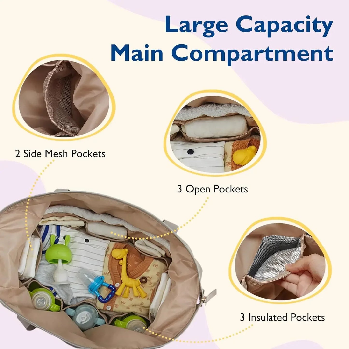 OUY Diaper Tote Bag Waterproof Hospital Labor Bag Travel