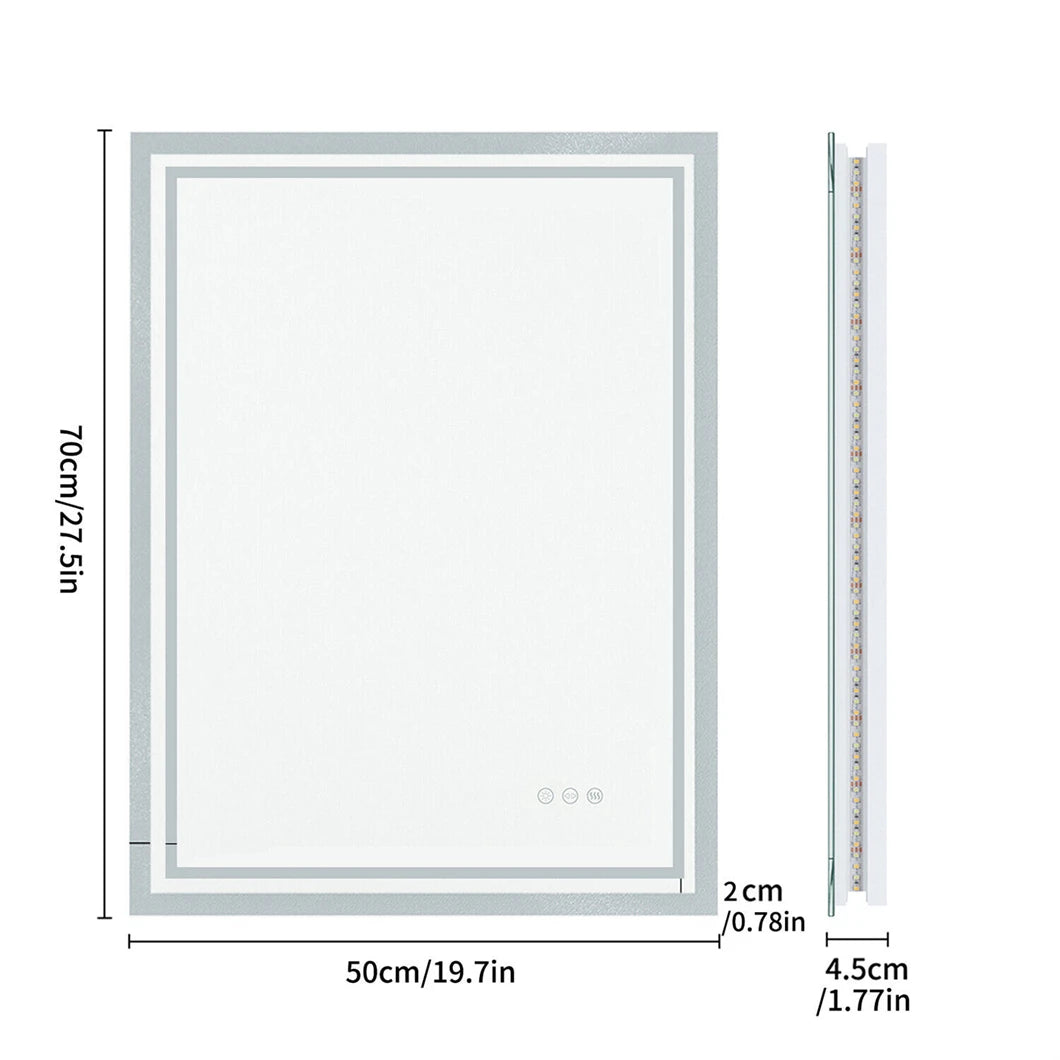 Borwart LED Bathroom Mirror Dimmable Backlit Fogless IP65